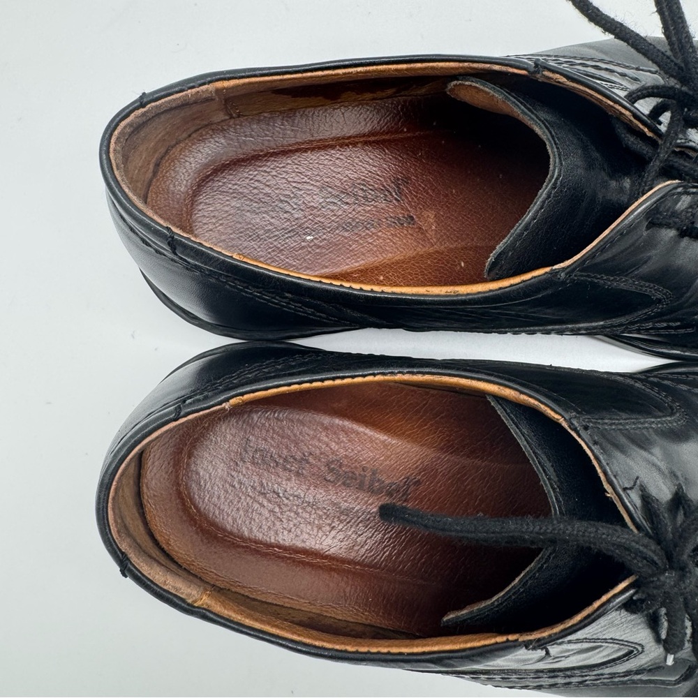 Josef Seibel Douglas Black Leather Oxford Size 45/11-11.5 - Picture 11 of 14